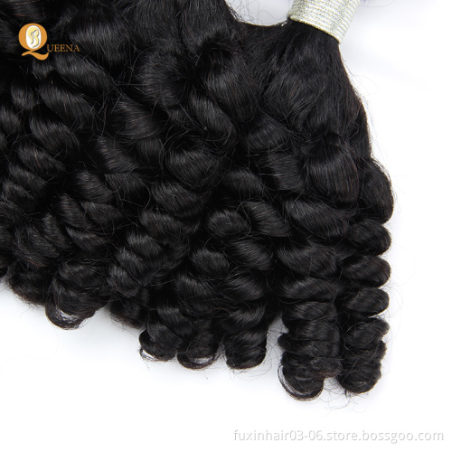 New Style Brazilian Curl Human Hair Bundle Double Drawn Curly Virgin Fumi Hair